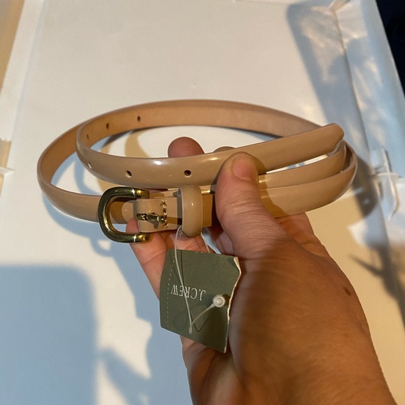 J. Crew NWT Patent Leather Skinny Belt - Mauve - Picture 1 of 2